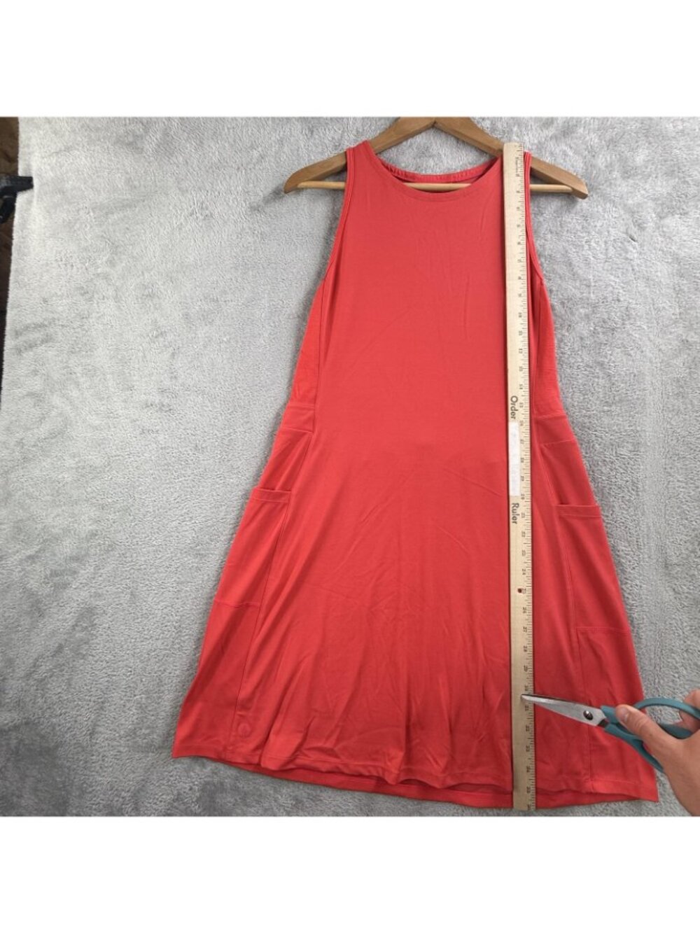 Smartwool Dress Womens Large Red Sleeveless Tank Swing Travel Pockets A-Line - Picture 10 of 16